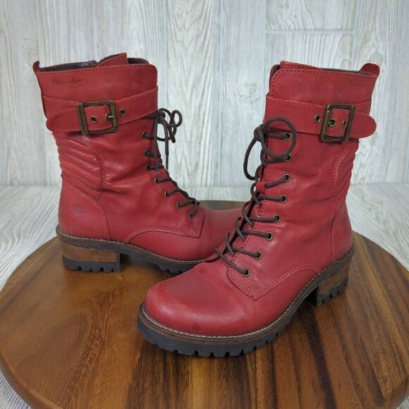 Rosa Negra Leather Combat Boots Wool Lined Swedish Design Size 36 EU - Picture 1 of 12